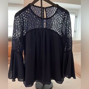 Lilly Pulitzer | Navy Lace Blouse Size 10